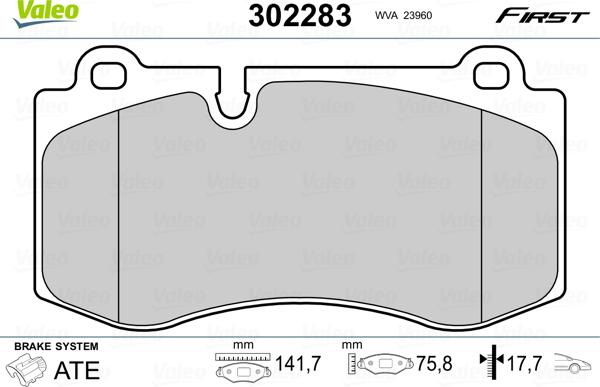 Valeo 302283 - Əyləc altlığı dəsti, əyləc diski furqanavto.az