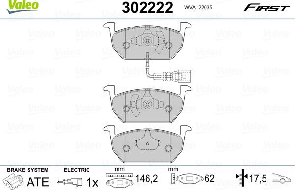 Valeo 302222 - Əyləc altlığı dəsti, əyləc diski furqanavto.az