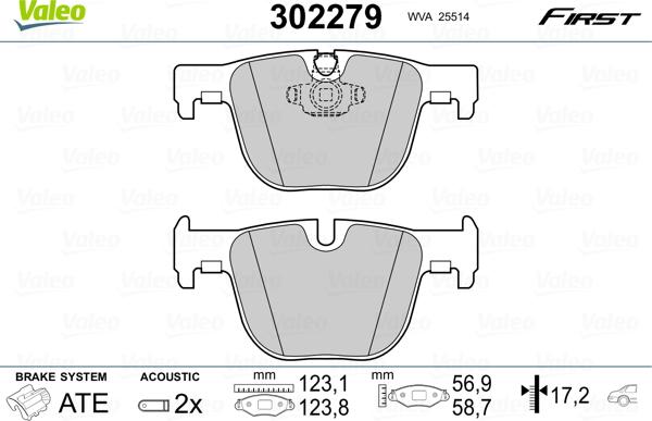 Valeo 302279 - Əyləc altlığı dəsti, əyləc diski furqanavto.az