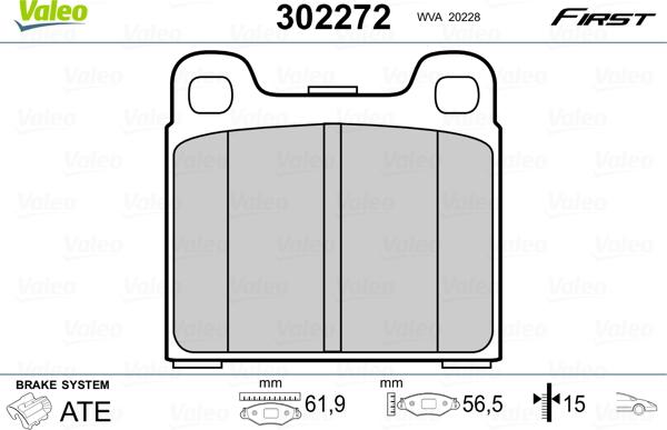 Valeo 540 301 - Əyləc altlığı dəsti, əyləc diski furqanavto.az