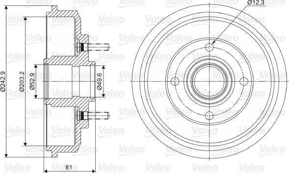 Valeo 237012 - Əyləc barabanı furqanavto.az