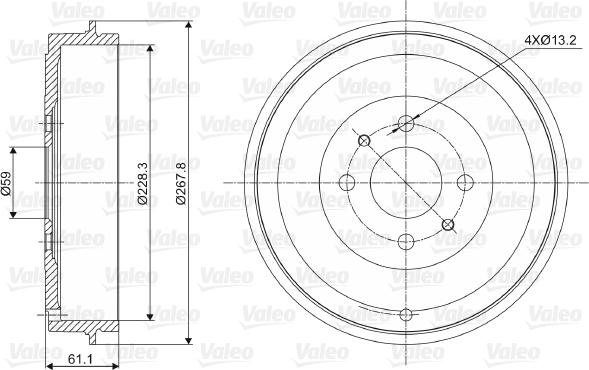 Valeo 237036 - Əyləc barabanı furqanavto.az