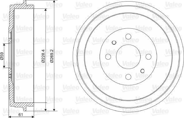 Valeo 237037 - Əyləc barabanı furqanavto.az