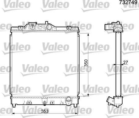 Valeo 732749 - Radiator, mühərrikin soyudulması furqanavto.az