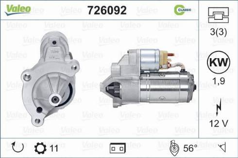 Valeo 726092 - Başlanğıc furqanavto.az