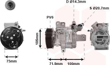 Van Wezel 4000K317 - Kompressor, kondisioner furqanavto.az