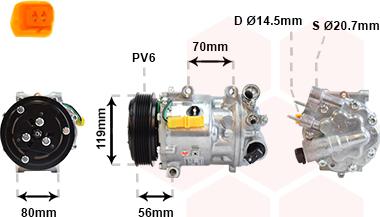 Van Wezel 4000K322 - Kompressor, kondisioner furqanavto.az