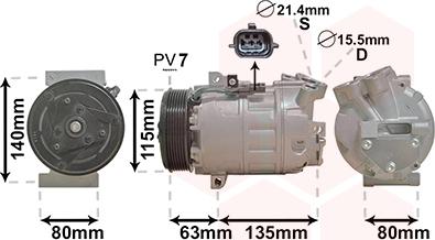 Van Wezel 4300K486 - Kompressor, kondisioner furqanavto.az