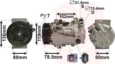 Van Wezel 4300K620 - Kompressor, kondisioner furqanavto.az