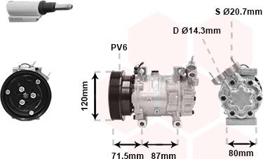 Van Wezel 4300K281 - Kompressor, kondisioner furqanavto.az