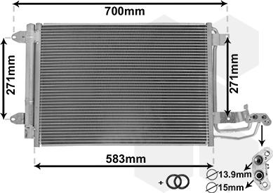 Van Wezel 58005209 - Kondenser, kondisioner furqanavto.az