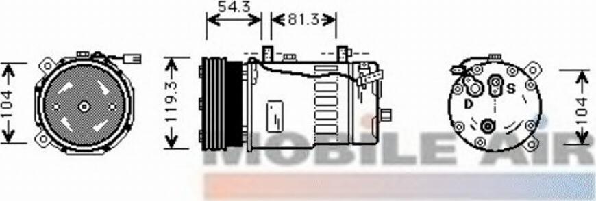 Van Wezel 5800K280 - Kompressor, kondisioner furqanavto.az