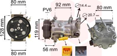 Van Wezel 0900K255 - Kompressor, kondisioner furqanavto.az