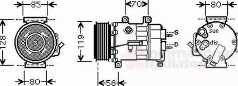 Van Wezel 0900K250 - Kompressor, kondisioner furqanavto.az