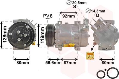 Van Wezel 0900K238 - Kompressor, kondisioner furqanavto.az