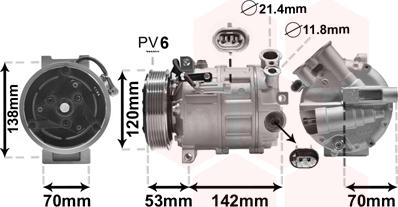 Van Wezel 0100K143 - Kompressor, kondisioner furqanavto.az