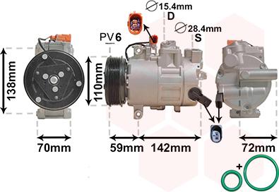 Van Wezel 0300K411 - Kompressor, kondisioner furqanavto.az