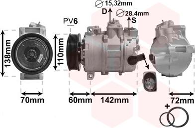 Van Wezel 0300K344 - Kompressor, kondisioner furqanavto.az