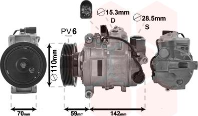 Van Wezel 0300K380 - Kompressor, kondisioner furqanavto.az