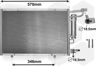 Van Wezel 18005615 - Kondenser, kondisioner furqanavto.az