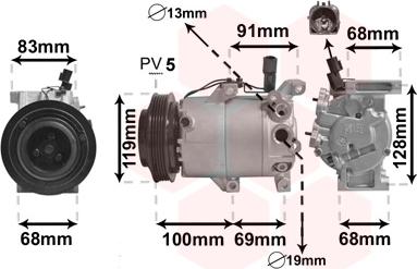 Van Wezel 8300K144 - Kompressor, kondisioner furqanavto.az