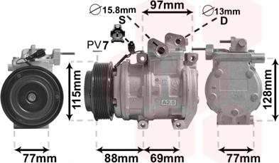 Van Wezel 8300K124 - Kompressor, kondisioner furqanavto.az