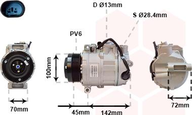 Van Wezel 3000K351 - Kompressor, kondisioner furqanavto.az