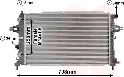 Van Wezel 37002625 - Radiator, mühərrikin soyudulması furqanavto.az