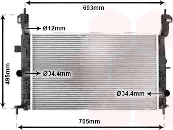 Van Wezel 37002348 - Radiator, mühərrikin soyudulması furqanavto.az