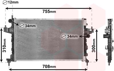 Van Wezel 37002380 - Radiator, mühərrikin soyudulması furqanavto.az