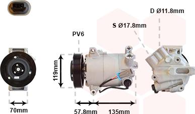 Van Wezel 3700K496 - Kompressor, kondisioner furqanavto.az