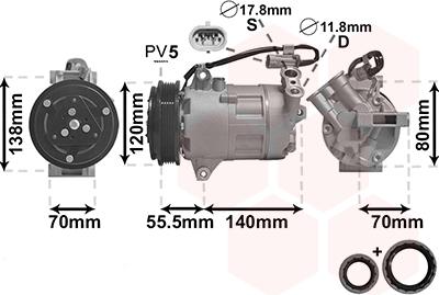 Van Wezel 3700K498 - Kompressor, kondisioner furqanavto.az