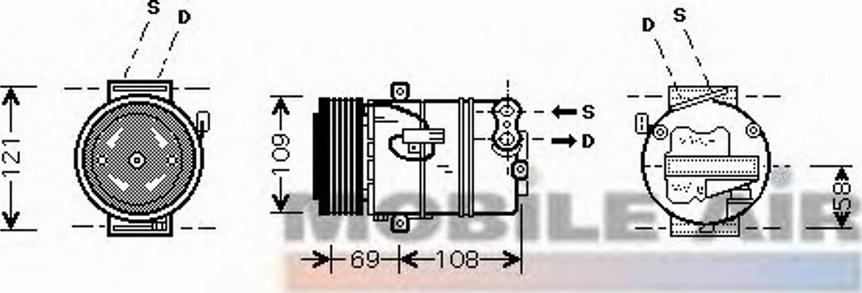 Van Wezel 3700K445 - Kompressor, kondisioner furqanavto.az