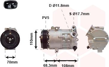 Van Wezel 3700K418 - Kompressor, kondisioner furqanavto.az