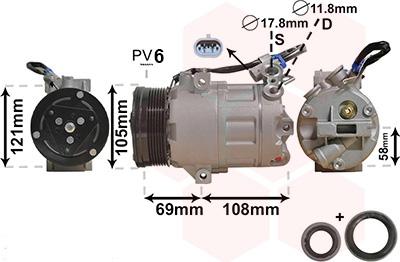 Van Wezel 3700K438 - Kompressor, kondisioner furqanavto.az