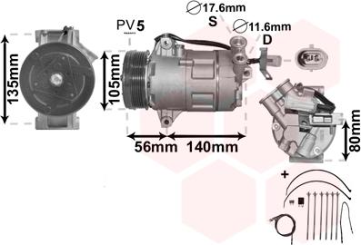 Van Wezel 3700K428 - Kompressor, kondisioner furqanavto.az