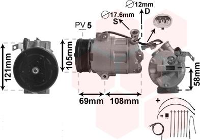 Van Wezel 3700K427 - Kompressor, kondisioner furqanavto.az