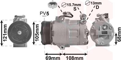 Van Wezel 3700K138 - Kompressor, kondisioner furqanavto.az