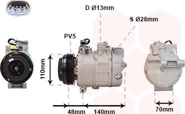 Van Wezel 3700K356 - Kompressor, kondisioner furqanavto.az