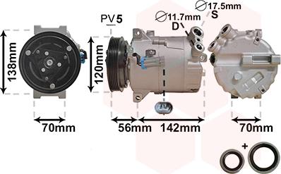 Van Wezel 3700K313 - Kompressor, kondisioner furqanavto.az