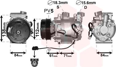 Van Wezel 2500K275 - Kompressor, kondisioner furqanavto.az