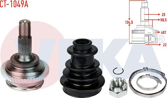 Veka CT-1049A - Birləşmə dəsti, ötürücü val furqanavto.az