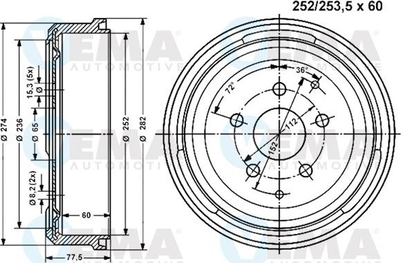 VEMA 800854 - Əyləc barabanı furqanavto.az