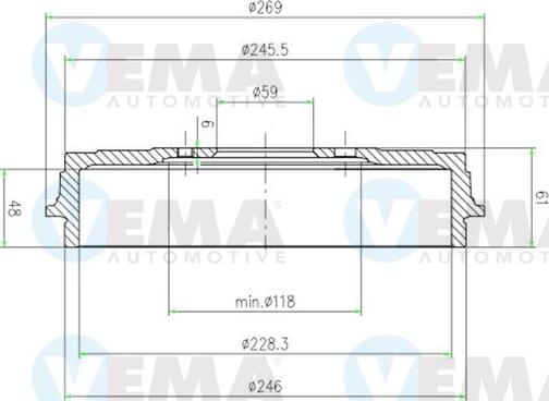 VEMA 801501 - Əyləc barabanı furqanavto.az