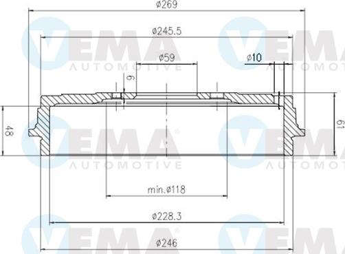 VEMA 801502 - Əyləc barabanı furqanavto.az