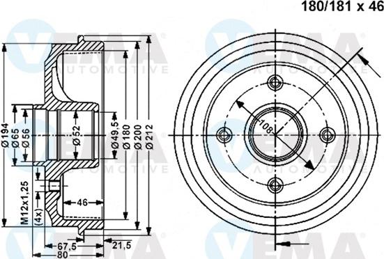 VEMA 801099 - Əyləc barabanı furqanavto.az