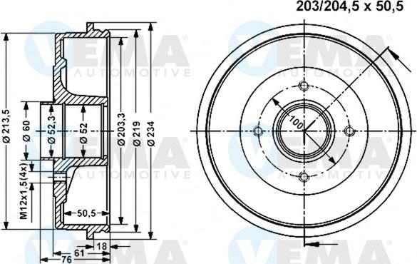 VEMA 801094 - Əyləc barabanı furqanavto.az