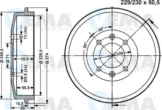 VEMA 801095 - Əyləc barabanı furqanavto.az