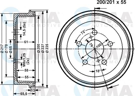 VEMA 801084 - Əyləc barabanı furqanavto.az