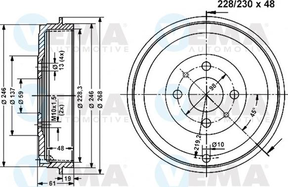 VEMA 801178 - Əyləc barabanı furqanavto.az